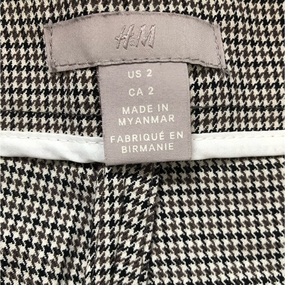 H&M Ankle Length Pants Slack for Work Houndstooth - Picture 3 of 4
